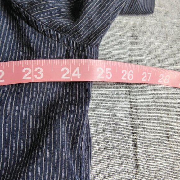 John Varvatos LS Shirt Size XXL Blue Striped Cotton Long Sleeve Button Down Mens - Picture 9 of 10